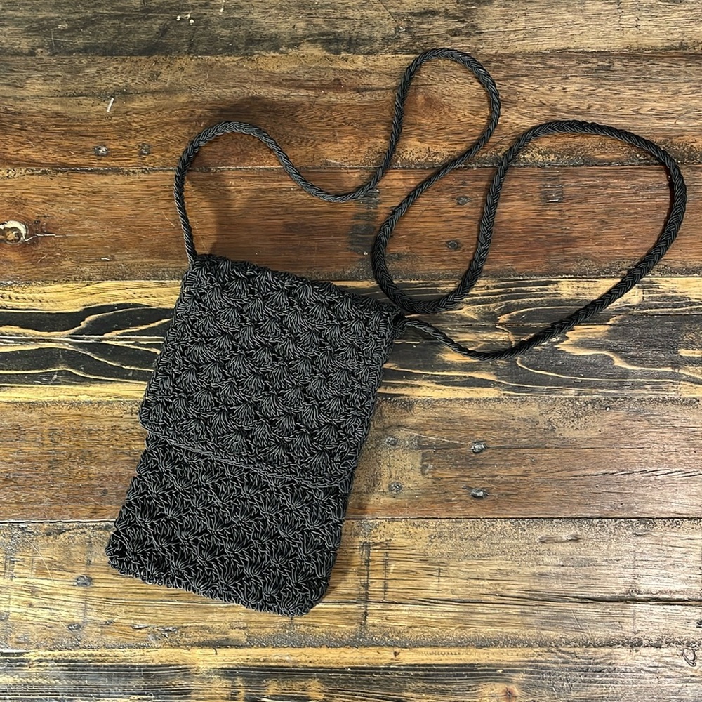 Black crochet purse - super cute!  Nicely made and the black is nice and intense